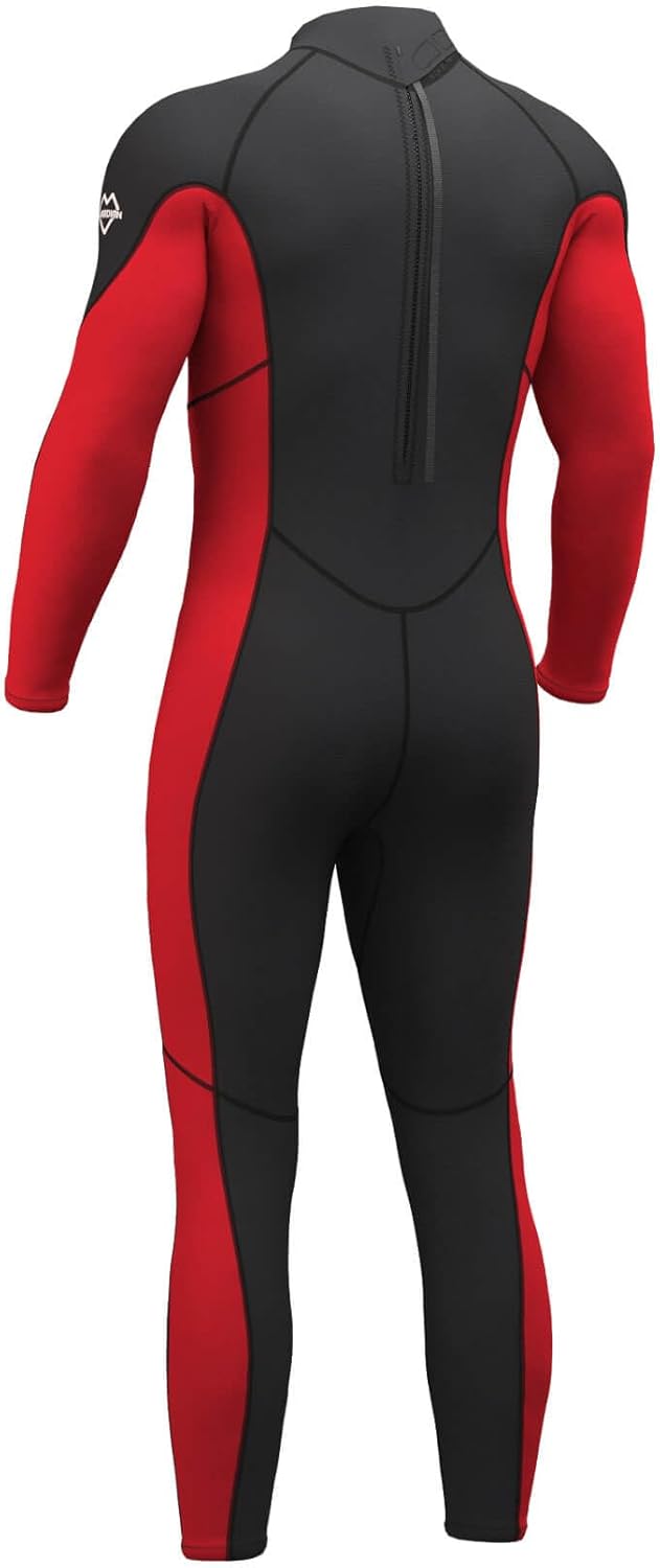 Hevto – Traje completo de neopreno para hombre, de 0.118 pulgadas, con manga larga y cierre en la espalda, mantiene el calor, para bucear, surfear,