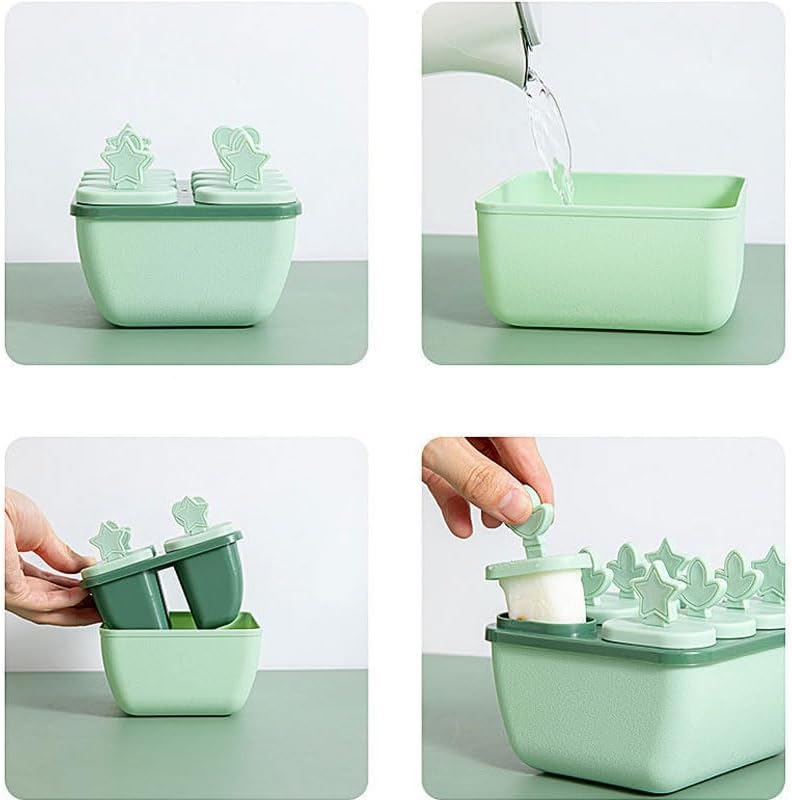Molde de helado hecho a mano para helados, moldes para paletas de postre para congelador, fruta, cubitos de hielo, formas reutilizables (azul)
