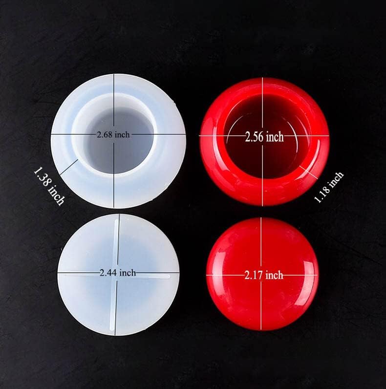 2 moldes para tarros pequeños, molde de resina para platos de joyería, caja con tapa de silicona, molde de caja de almacenamiento, soportes para
