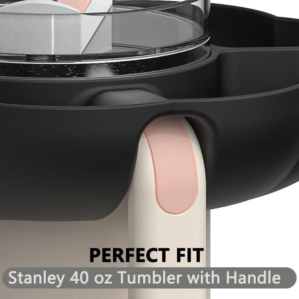 Stanley – Bandeja de aperitivos para vaso Stanley de 40 onzas con asa, accesorios de taza Stanley para Stanley Dupe de 40 onzas, soporte de anillo