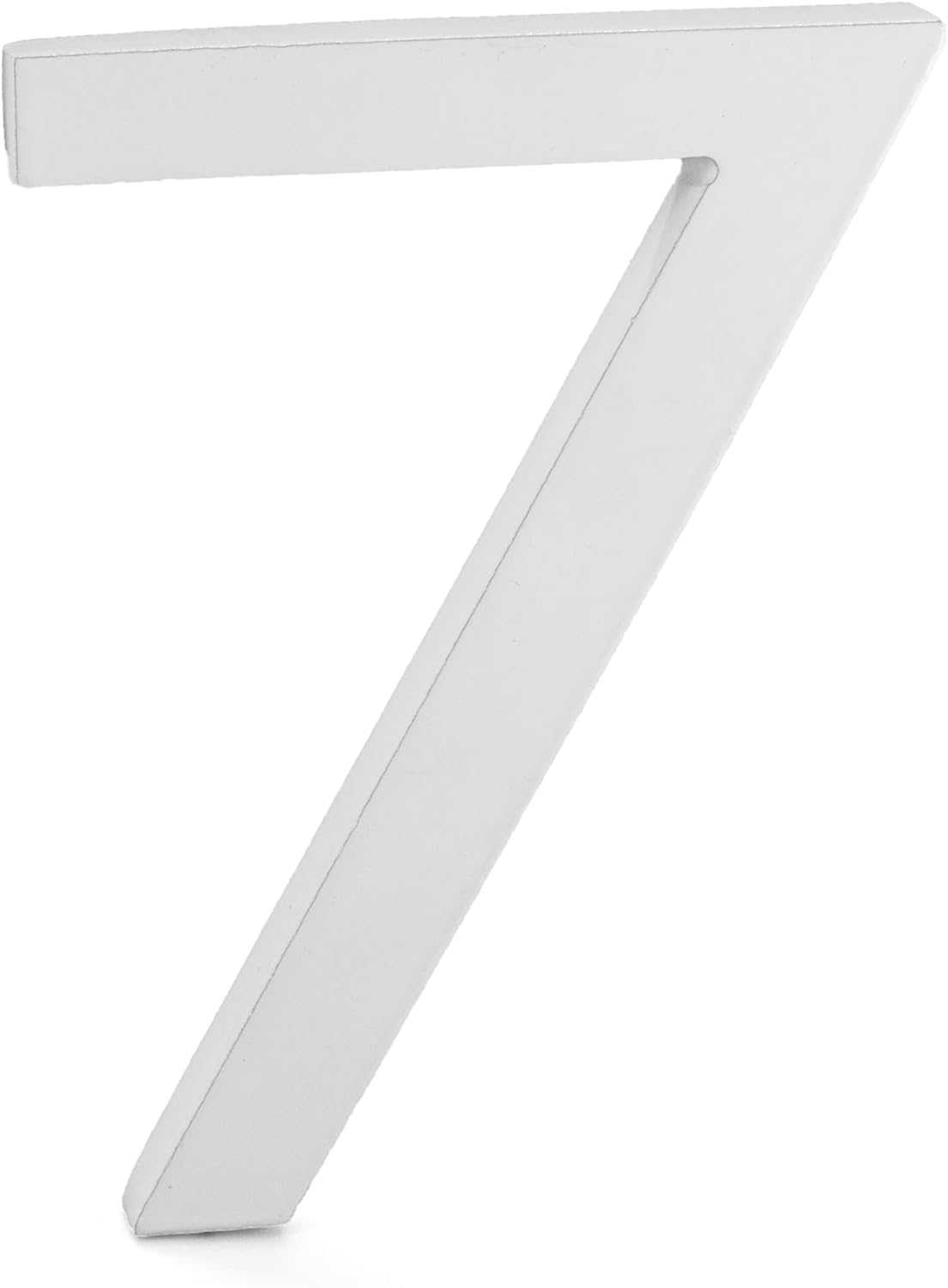 Montague Metal Products MHN-8-F-WE1-2 Números de casa de dirección flotantes modernos de aluminio cepillado sólido, 8 pulgadas, blanco con
