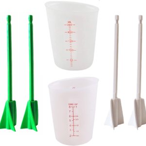 Kit de herramientas de tazas medidoras de resina de silicona, 2 tazas medidoras de 8.5 fl oz para resina epoxi, 4 paletas mezcladoras de resina, Kit de herramientas de tazas medidoras de resina de silicona, 2 tazas medidoras de 8.5 fl oz para resina epoxi, 4 paletas mezcladoras de resina,