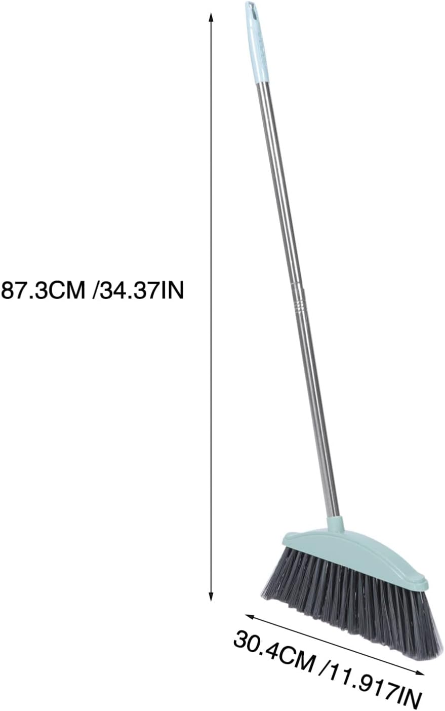 KALLORY Escoba resistente de mango largo, escoba de ángulo para interiores y exteriores, escoba de barrido, escoba de limpieza de piso para garaje,