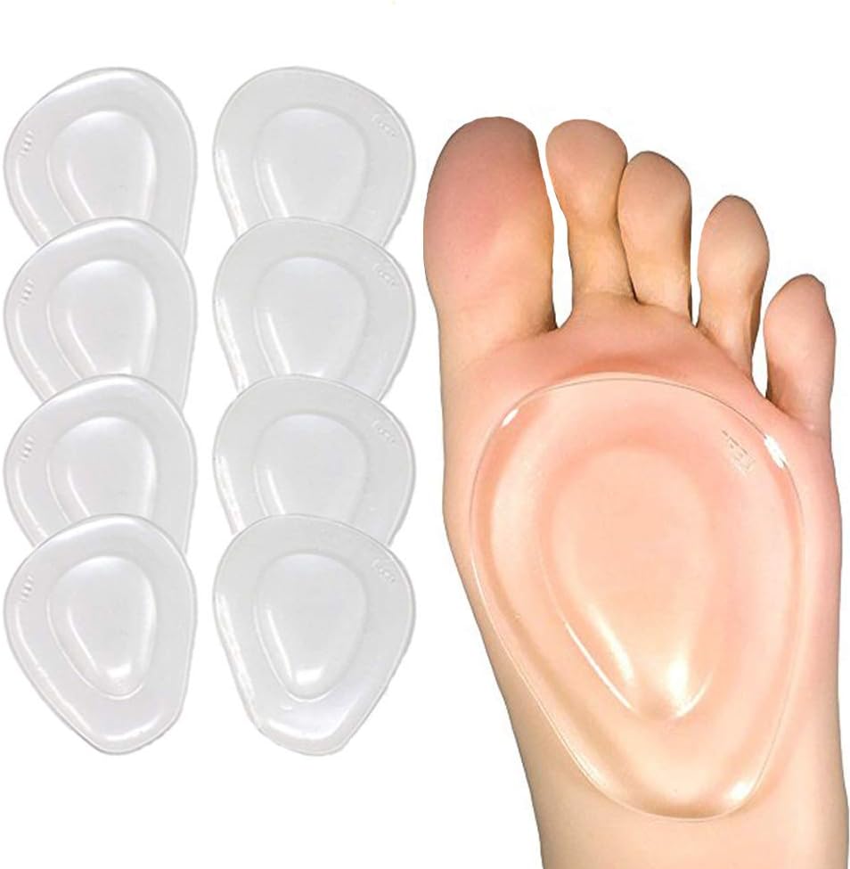 8 pares de almohadillas metatarsianas de bola de pies, almohadillas de gel para pies de bolas de gel Mortons Neuroma Callus alivio del dolor de