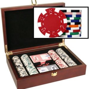 DA VINCI Juego de fichas de póquer de madera de caoba con 200 fichas de 0.41 oz DA VINCI Juego de fichas de póquer de madera de caoba con 200 fichas de 0.41 oz