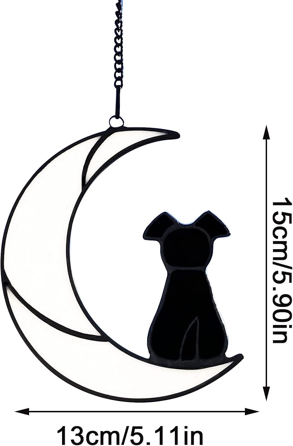 Regalos conmemorativos para perros con vitrales, para amantes de los perros, atrapasoles para paneles de ventana, adornos de Halloween, arte de