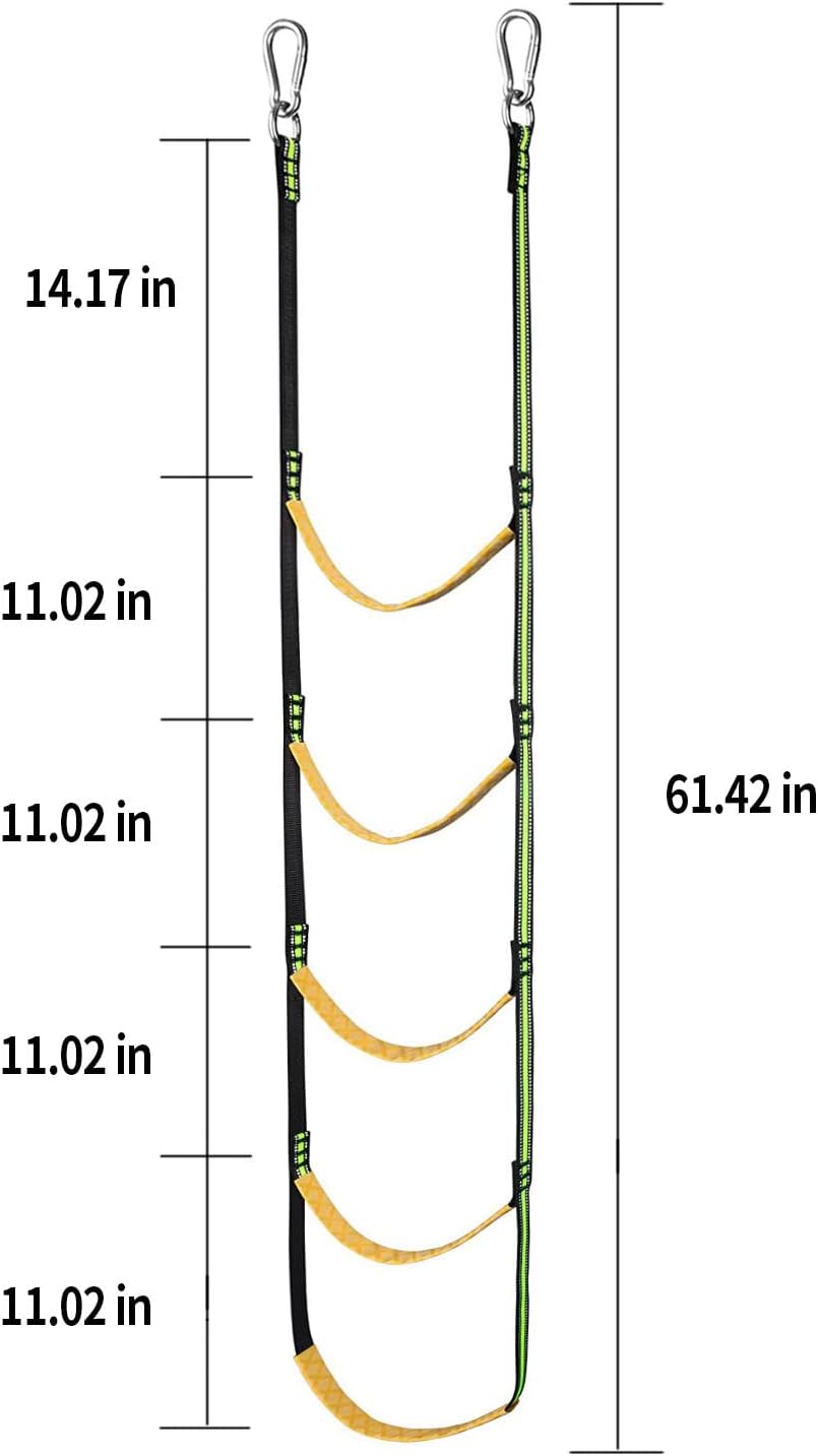 ZUDKSUY Escalera de barco de 5 escalones, escalera portátil de cuerda para barco y extensión de cuerda de pesca, escalera de cuerda para barcos