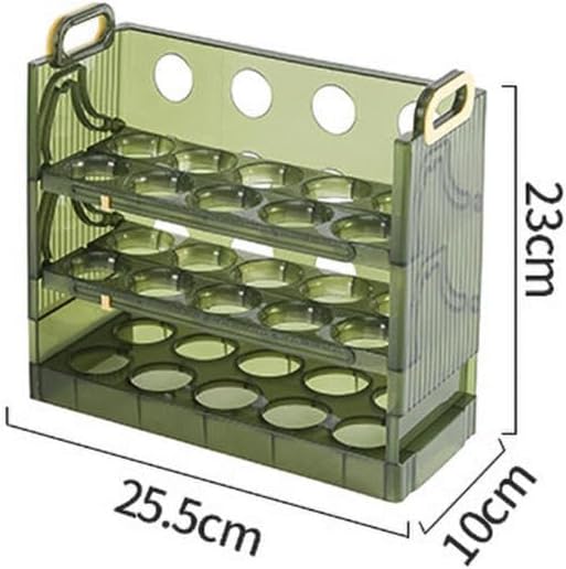 JCAKES Contenedor de huevos para refrigerador, organizador de huevos para refrigerador, caja de huevos, caja de almacenamiento, puerta lateral del