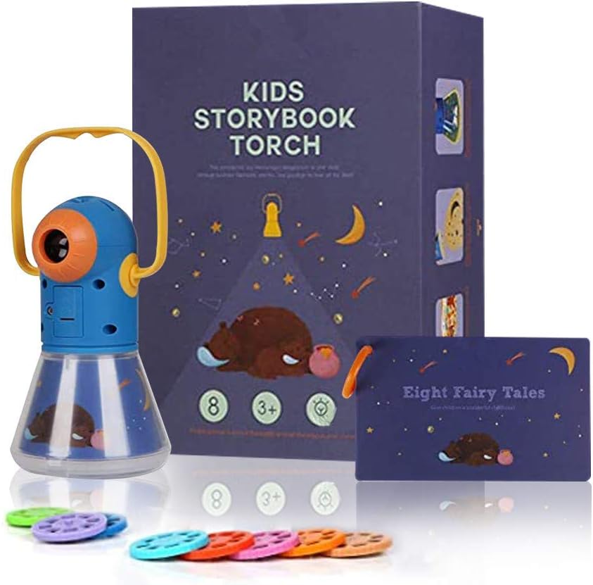 Proyector de cuentos multifuncional para niños, proyector de luces nocturnas, juguete de cuentos, juguetes educativos, regalos para niños y niñas de
