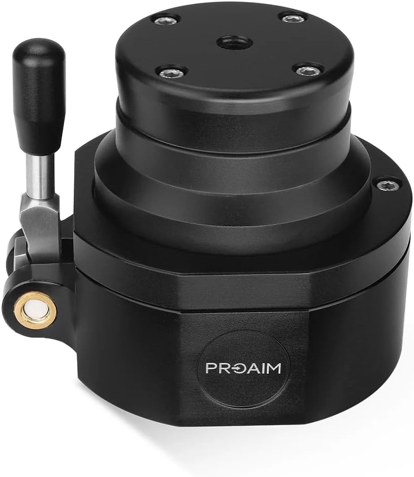PROAIM Adaptador giratorio de 360 EuroElemac para Euro Mount Cine Dolly, Bazooka, JibCrane Etc. Suave giro de 360, con freno de rotación. Robusto y