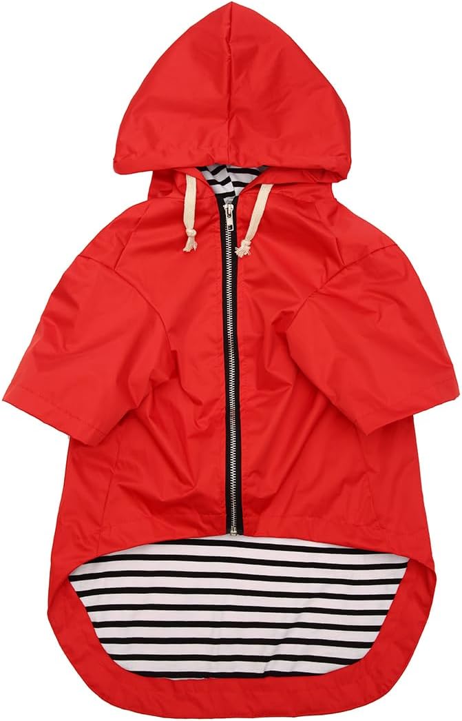 Chubasquero impermeable para perros con capucha para perros pequeños y medianos, poncho con correa reflectante, bolsillo de almacenamiento y agujero