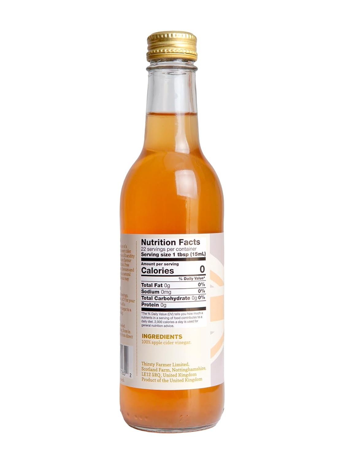 Vinagre de sidra de manzana con la madre Thirsty Farmer, crudo, sin filtrar, natural, ganador de premios británicos, paquete de 2