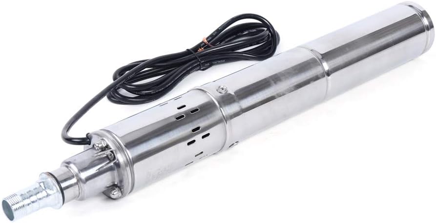 Bomba de agua solar de pozo profundo 24 V 370 W Bomba de agua sumergible para riego jardín se adapta a pozo profundo agujero cabeza 65M 16A