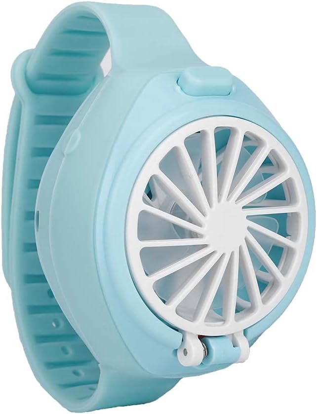 Ventilador con forma de reloj, 3.7 V 11.0×2.4 in, batería de polímero oscilante, ventilador de torre para exteriores, ventilador personal con correa