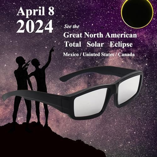 Gafas de eclipse solar aprobadas 2024 en marco de plástico duradero, aprobadas por la NASA y con certificación CE e ISO (paquete de 6 adultos), 6