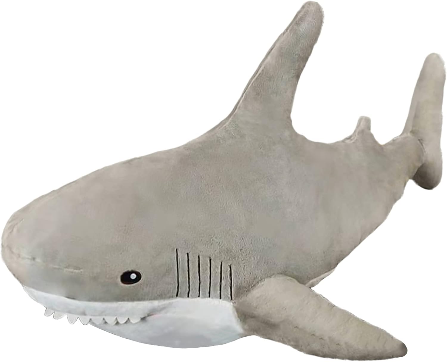 Ryttir 39.4 pulgadas XXL 15% animal de peluche gigante de tiburón ponderado, almohada de tiburón regordete suave de tiburón de peluche de tiburón de