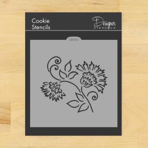 Plantilla de galletas y manualidades de diseño de cardo con pinceladas de flores Plantilla de galletas y manualidades de diseño de cardo con pinceladas de flores