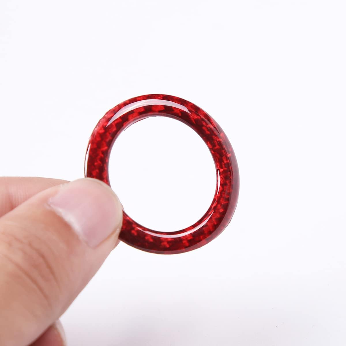 Anillo protector decorativo para interruptor de motor de arranque de encendido de automóvil, borde de fibra de carbono real, apto para Toyota Supra