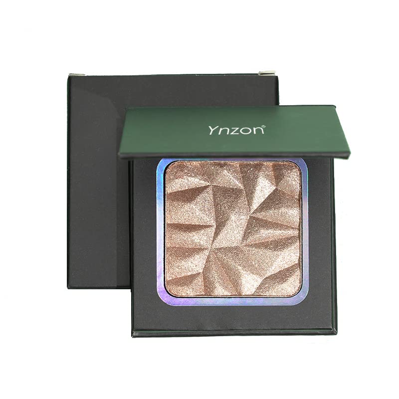 Ynzon Paleta de resaltadores faciales con purpurina brillante, paleta de contorno natural nude brillante, iluminador de maquillaje de alto brillo,