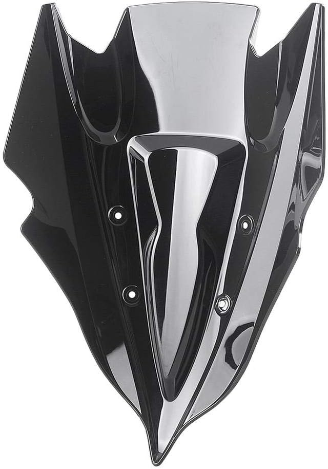 Newsmarts Protector de parabrisas de motocicleta, deflector de alerón, doble burbuja, apto para Kawasaki Z250 Z300 2013 2014 2015 2016, humo