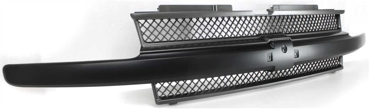 Nueva rejilla para Chevrolet Trailblazer 2002-2005, carcasa negra pintada e inserto, con barra central negra, sin agujeros para arandela de faros