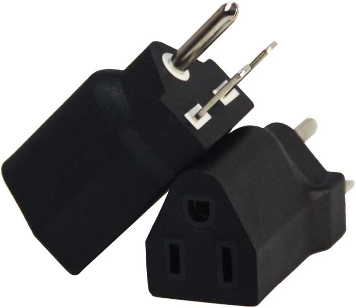 Adaptador de enchufe de EE. UU. 6-15P a 5-15R, convertidor eléctrico, 3 puntas, 110 V  120 V a 220 V  240 V, 15 A, negro, 4 unidades