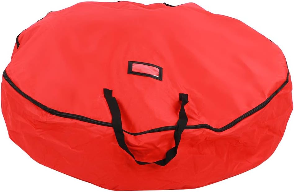Fydun Bolsa de almacenamiento roja decoración campana corona guirnalda contenedor impermeable a prueba de polvo rojo almacenamiento para la familia