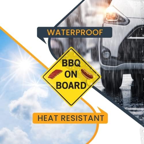 Magnet Me Up Calcomanía magnética para barbacoa a bordo, 5 x 5 pulgadas, imán automotriz resistente para automóvil, camión, SUV
