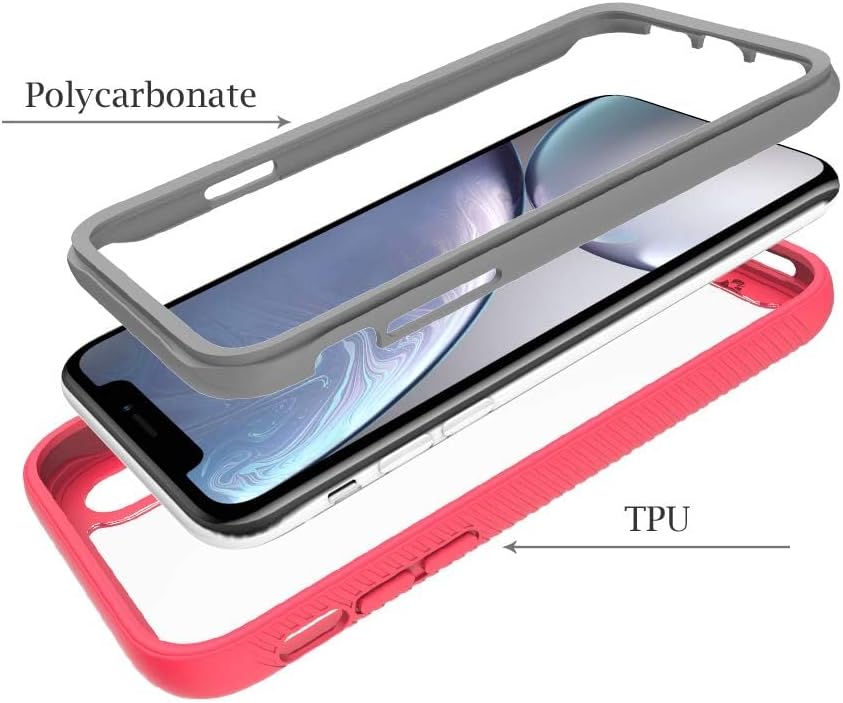Asuwish Funda para iPhone XR 6.1 con protector de pantalla de vidrio templado y soporte delgado, funda protectora híbrida resistente para iPhone XR