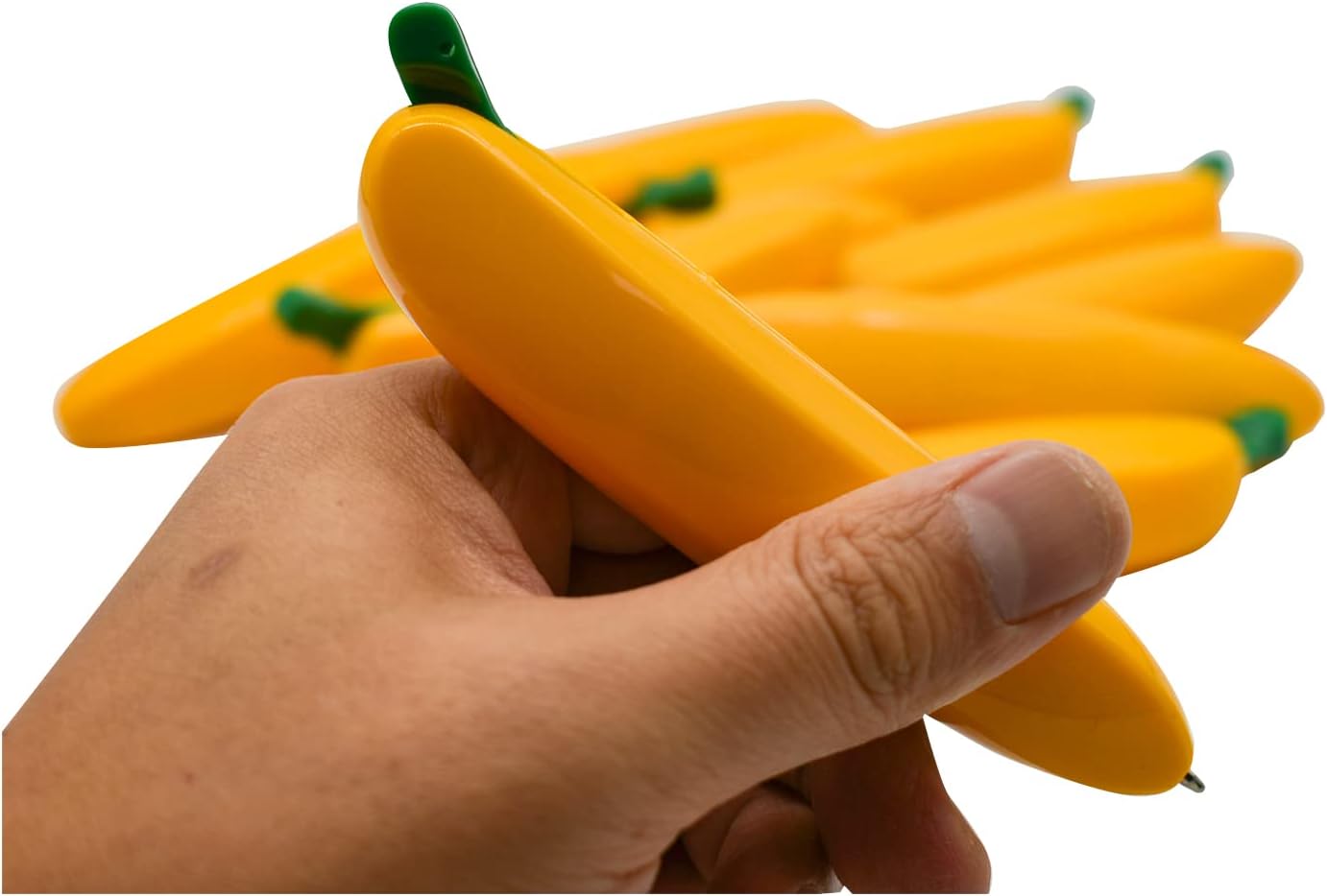 Lopenle 10 bolígrafos de plátano novedosos bolígrafos de frutas divertidos para niños, bolígrafos de escritura lindos bolígrafos de 0.039 in de