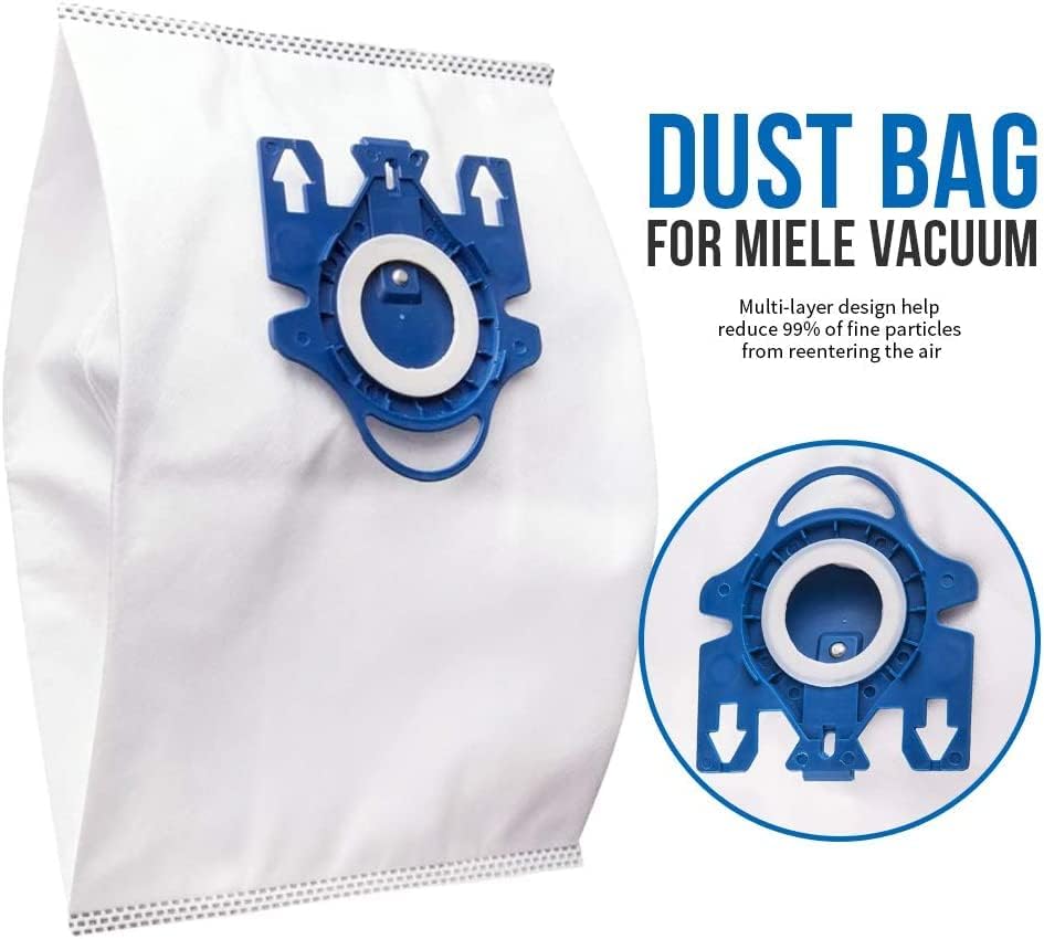 Provacuum Compatible con Miele 10123210 AirClean 3D. Se adapta a S2, S5, S8, Classic C1, Complete C2 y Complete C3 Series (8 bolsas y 2 filtros)