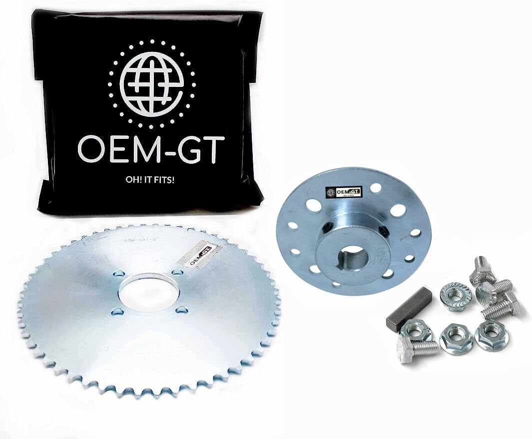 Juego de piñones y bujes traseros para Mini Bike Go Kart 54 dientes para 520 ejes de cadena de 1 pulgada