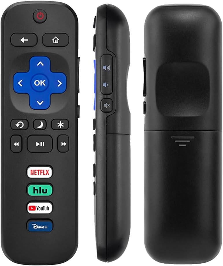 Paquete de 2 controles remotos de repuesto compatibles con Roku TV, control remoto universal para televisores