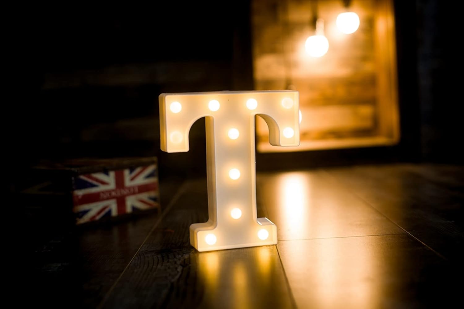 Foaky 26letras del alfabeto con luces LED, letras que se iluminan, luces de noche, para bodas, fiestas de cumpleaños, funcionan con baterías, luz