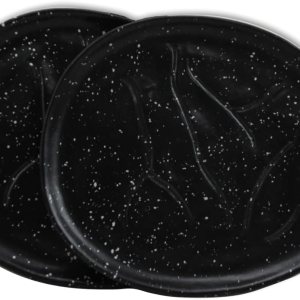 roro Juego de 2 platos de aperitivo o ensalada moteados negros de 7 pulgadas  Artesanía artesanal única para exquisitas presentaciones gastronómicas roro Juego de 2 platos de aperitivo o ensalada moteados negros de 7 pulgadas  Artesanía artesanal única para exquisitas presentaciones gastronómicas