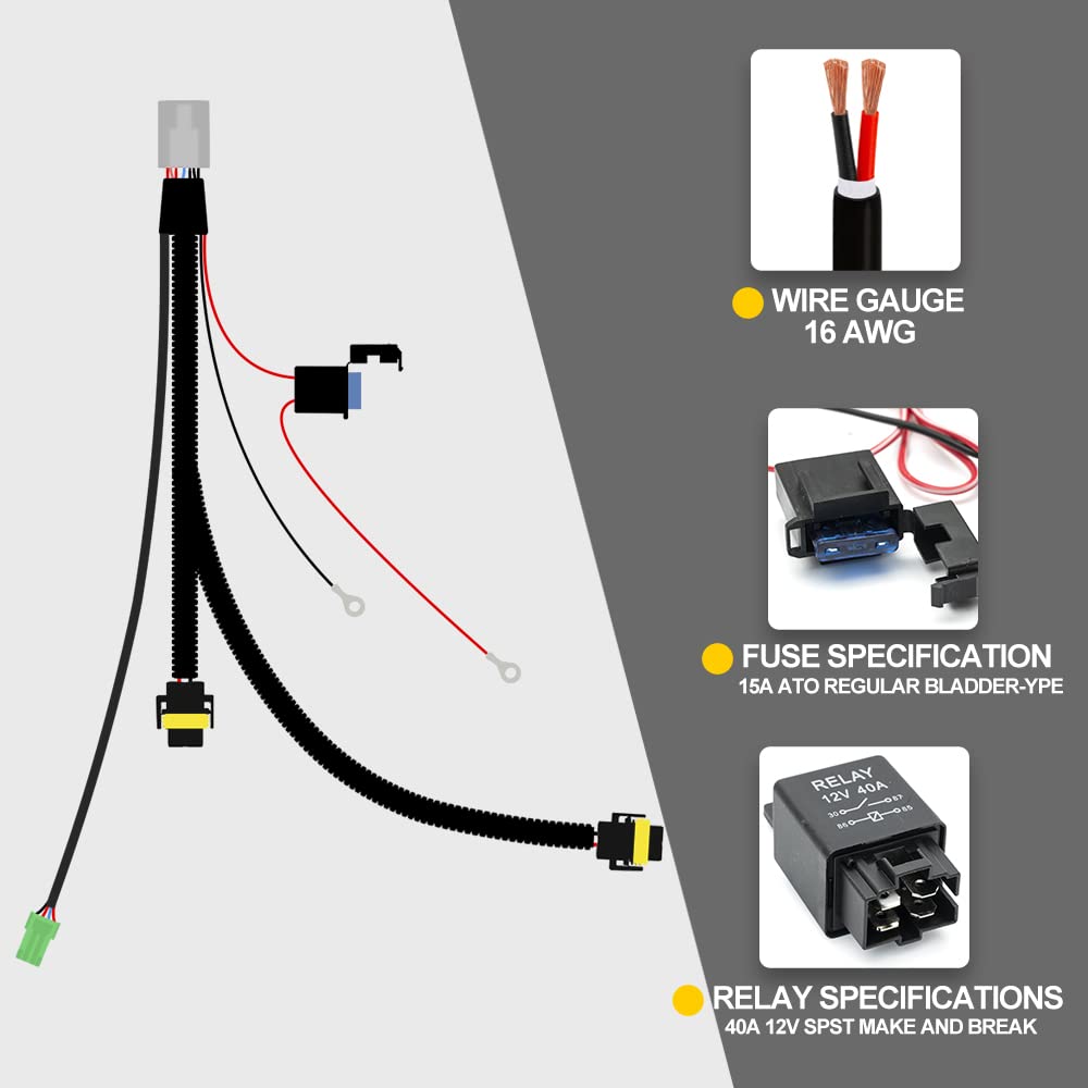 NSLUMO H10 H12 – Conector de arnés de cableado de relé de luz antiniebla con interruptor de encendidoapagado para 2019+ Toyo’ta RAV4 Corolla Tundra