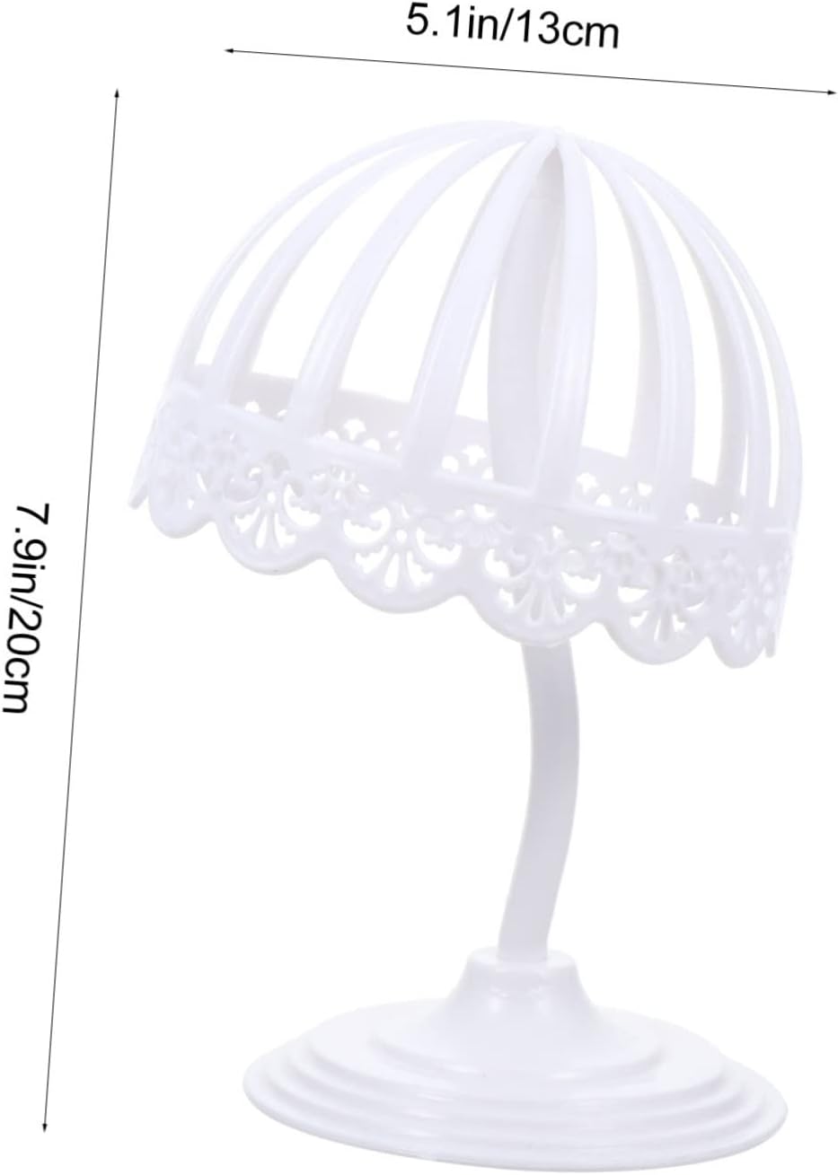Soporte de peluca corta 2 unids soporte portátil de viaje plástico blanco abrigo peluca soportes de exhibición