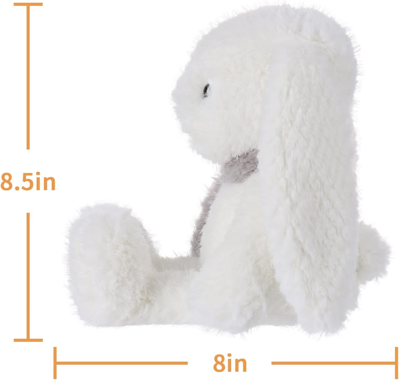 Apricot Lamb Juguetes de peluche blanco conejo con bufanda de peluche suave perfecto para niños 8.5 pulgadas