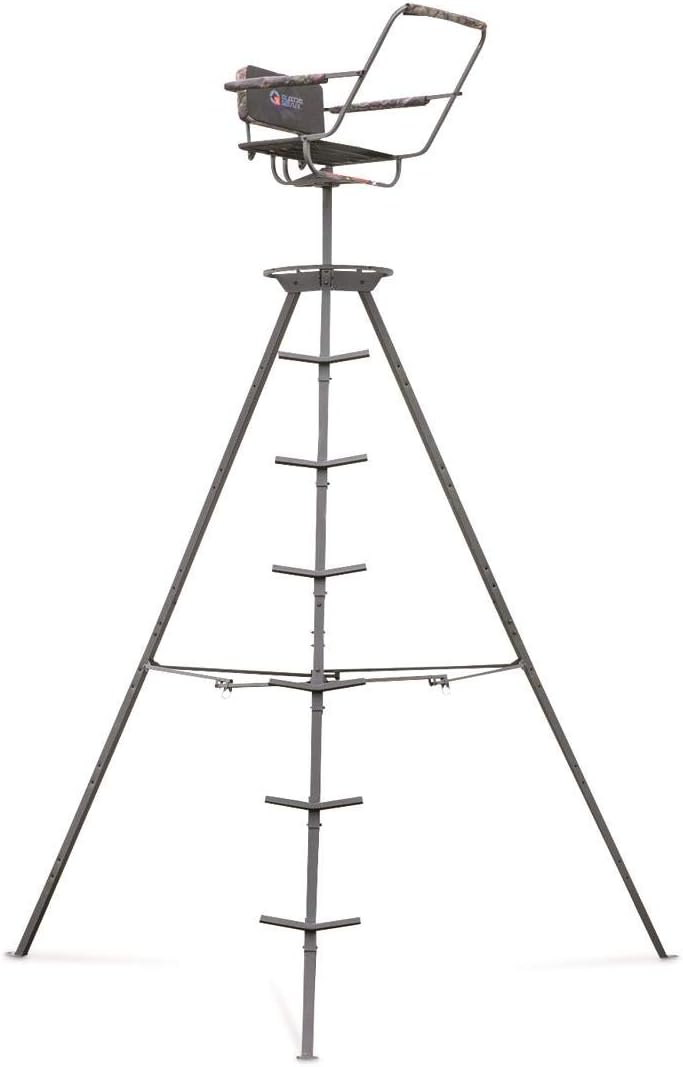 Guide Gear Torre de soporte de ciervo trípode de 12 pies para caza de escalada de caza, accesorios de equipo de caza