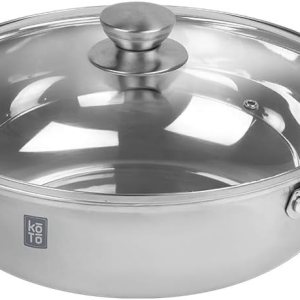 Koto, Koto – Olla caliente Shabu Shabu de acero inoxidable 188 con tapa de vidrio templado, 11.0 in (11 pulgadas) Koto, Koto – Olla caliente Shabu Shabu de acero inoxidable 188 con tapa de vidrio templado, 11.0 in (11 pulgadas)