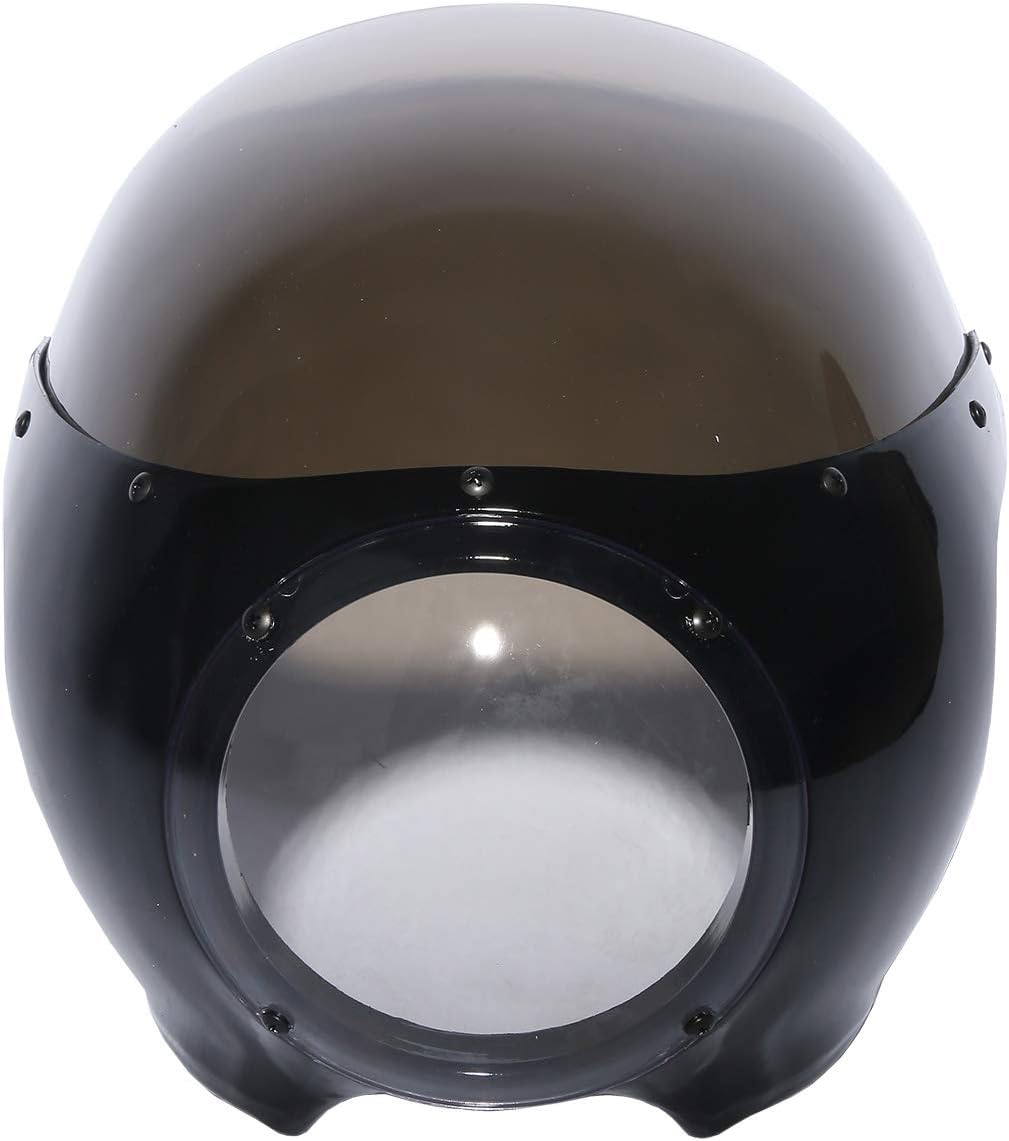XMT-Moto – Pantalla de carenado de faros delanteros de 5.75 pulgadas, 5-34 pulgadas, color negro y humo retro Cafe Racer Drag se adapta a Harley