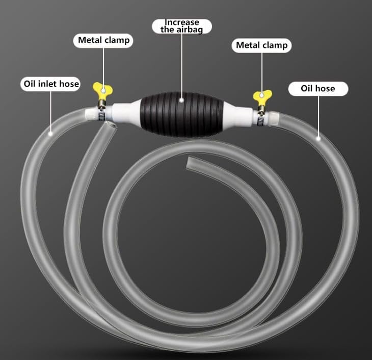 Bomba de sifón, bomba de succión de líquido multifunción mejorada 2024, bomba manual portátil de transferencia de combustible para gasolina,