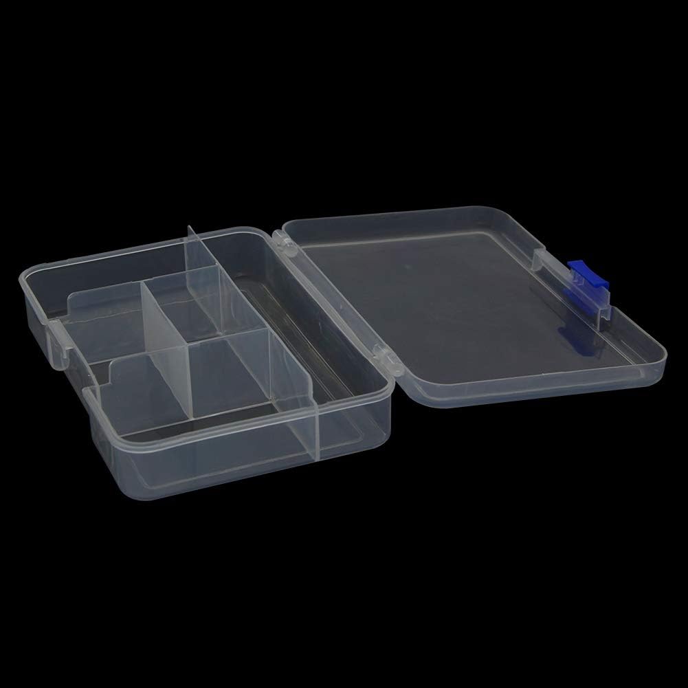 Bettomshin Caja de almacenamiento de componentes PP, 5-1116″x3-1516×1-14″(5.709×3.937×1.260 in) contenedor organizador de plástico 5 rejillas fijas