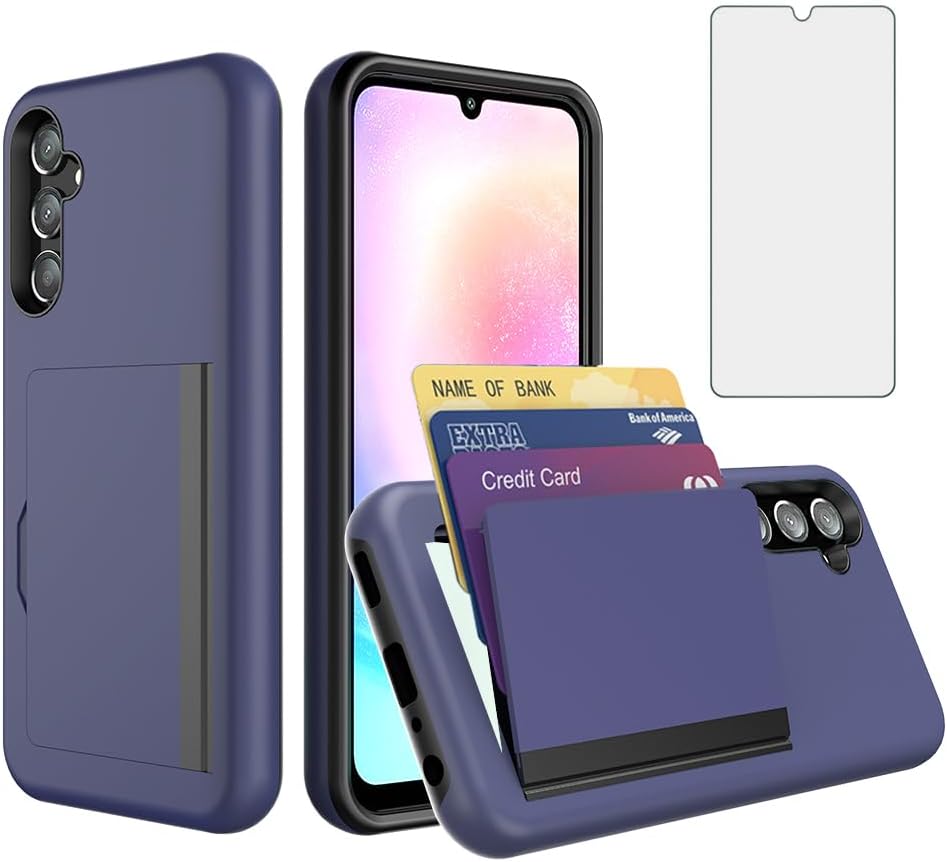 Asuwish Funda para Samsung Galaxy A34 5G con protector de pantalla de vidrio templado y accesorios para celular, ranura para tarjetero, soporte para