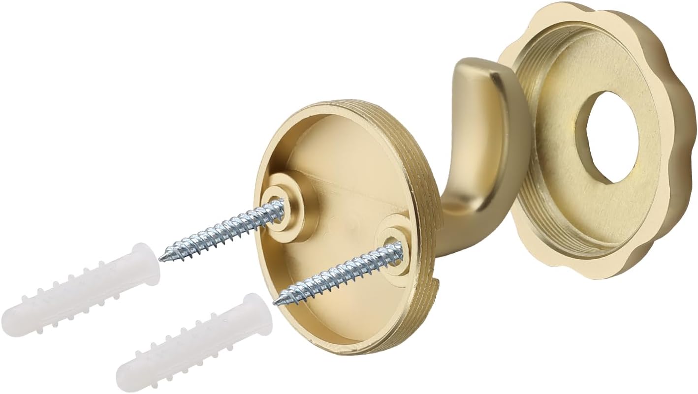 Asidrama Ganchos para toallas de baño, ganchos de oro cepillado para cocina, ducha, puerta, montaje en pared, exquisitos ganchos para bata y