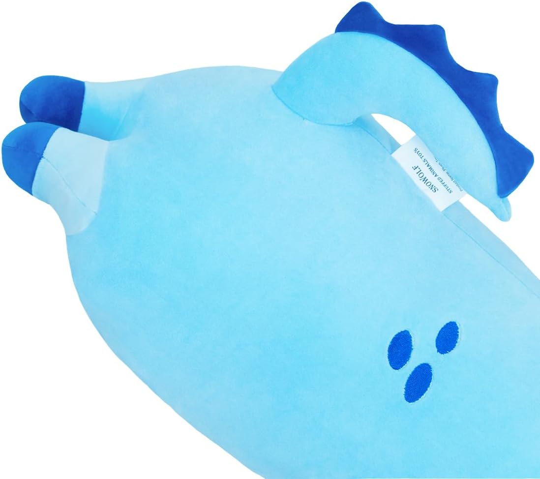 Juguete de ajolote de peluche de 43.3 pulgadas, almohada corporal de juguete de ajolote, regalo para niños y niñas (azul, 43.3 pulgadas)