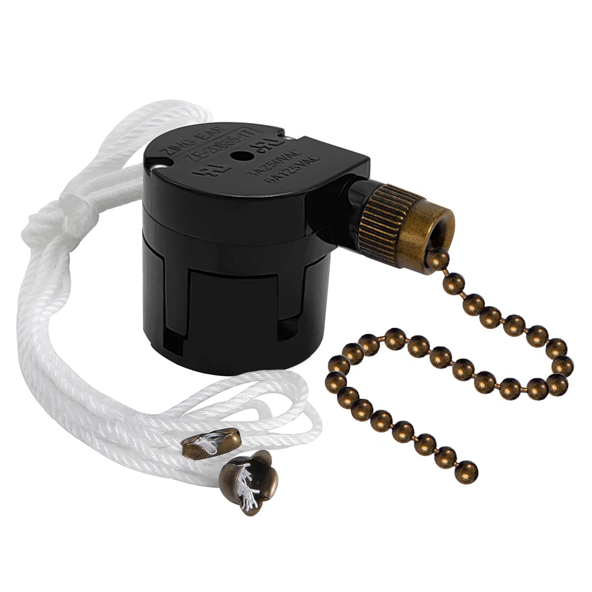Zing Ear ZE-208S5-1T – Interruptor de ventilador de techo de 4 velocidades, interruptor giratorio para ventilador de techo, interruptor de repuesto