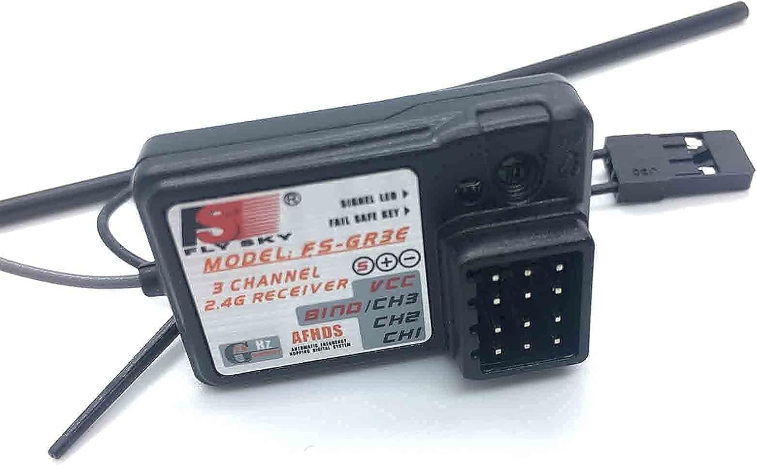 Flysky FS-GR3E AFHDS 2.4G – Receptor de 3 canales con seguro de fallos para FS-GT2 FS-GT2B FS-GT3B FS-GT3C FZ-IT4S RC – Camión barco (2PCS-FS-GR3E)