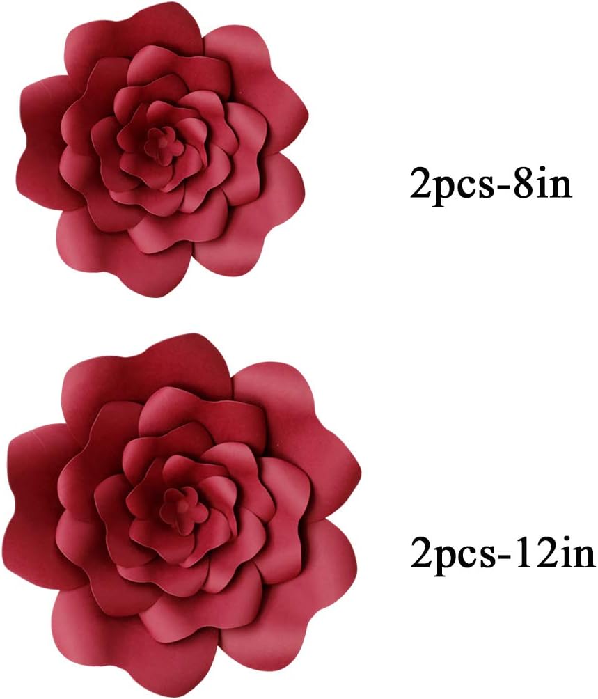 YLY’s love 4 flores de papel 3D gigantes para decoración de fiestas, bricolaje hechos a mano para telón de fondo de boda, despedida de soltera, baby