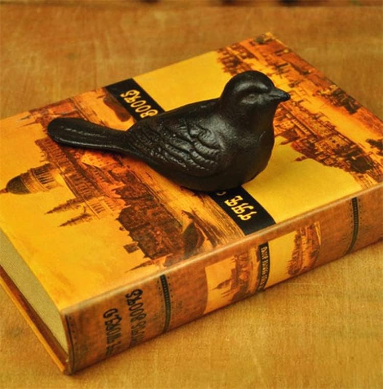 Tope de piso de hierro fundido para pájaros, tope de puerta resistente, cuña para detener el dormitorio, baño y puertas exteriores, hierro vintage,